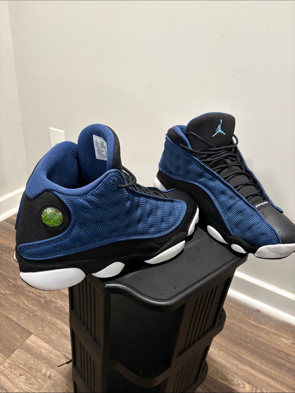 Jordan Black & Royal Blue High-Top Basketball Sneakers - Picture 8 of 10